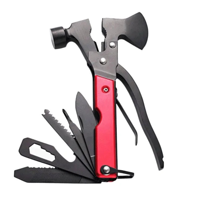 16-in-1 Hatchet with Multitool Camping Accessories Tools Pioneer Kitty Market Red 18* 9 Centimeter 