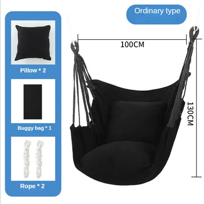 Canvas Hanging Chair  Pioneer Kitty Market Black  