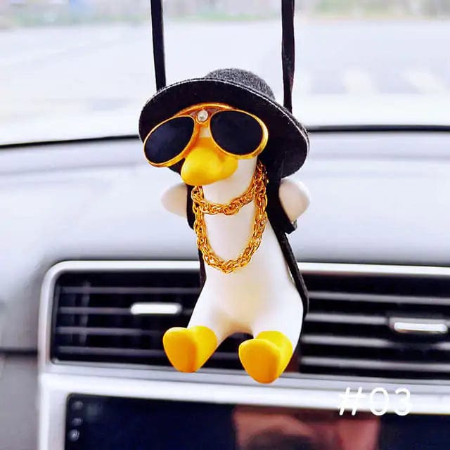 Hanging Car Pendant Cute Swinging Duck Ornament  Pioneer Kitty Market Black Necklace Duck  