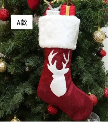 Festive Christmas Stocking  Pioneer Kitty Market Reindeer Head  