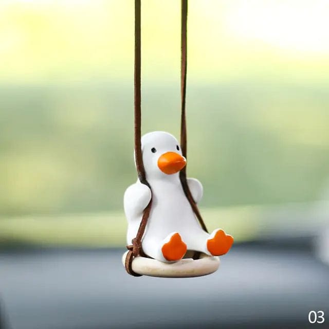 Hanging Car Pendant Cute Swinging Duck Ornament  Pioneer Kitty Market Pudgy Duck  