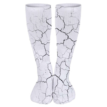 All Cracked Up Breathable Stocking Socks (Pack of 5) unisex white socks Inkedjoy   