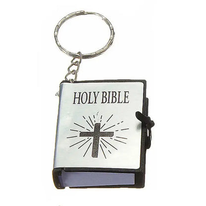 Mini Holy Bible Keychain Book Pendant keychain Pioneer Kitty Market Silver  