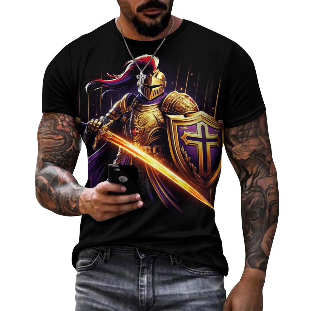 Men's Bold Templar Warrior Cotton T-shirt Shirts & Tops Pioneer Kitty Market   