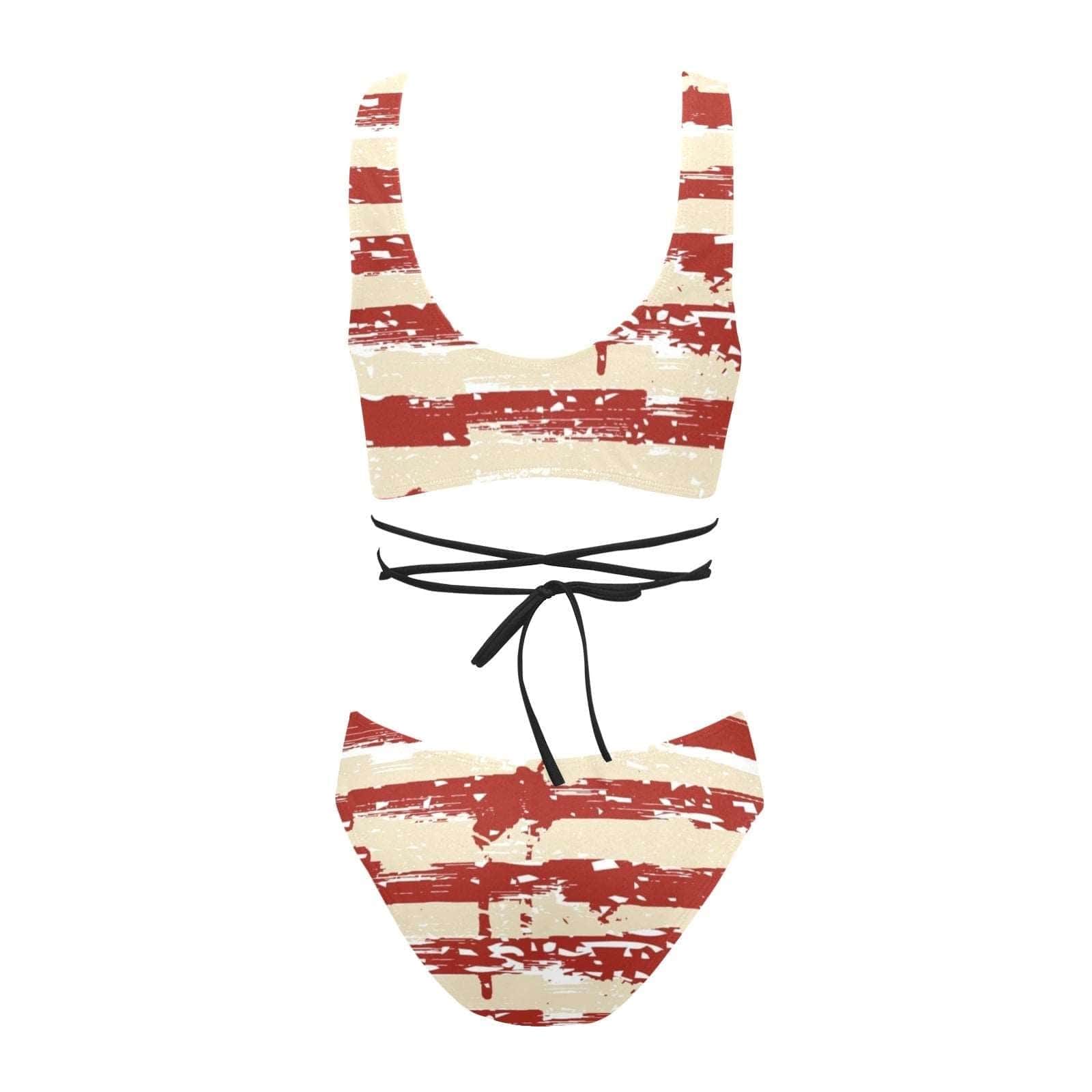American Woman Cross-String Bikini Set