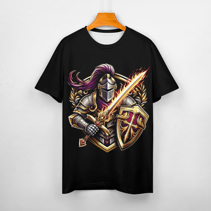 Men's Bold Templar Knight Cotton T-shirt Shirts & Tops Pioneer Kitty Market S Black 