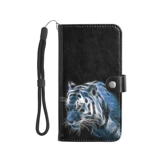 Ghostly Tiger Flip Leather Purse Wallet for Mobile Phone  Inkedjoy   