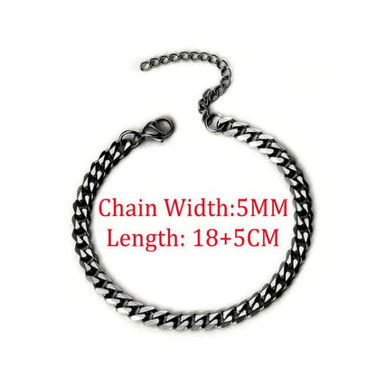 Keep It Simple Men's Cuban Chain Link Bracelet Jewelry Pioneer Kitty Market Black Gold 5MM  