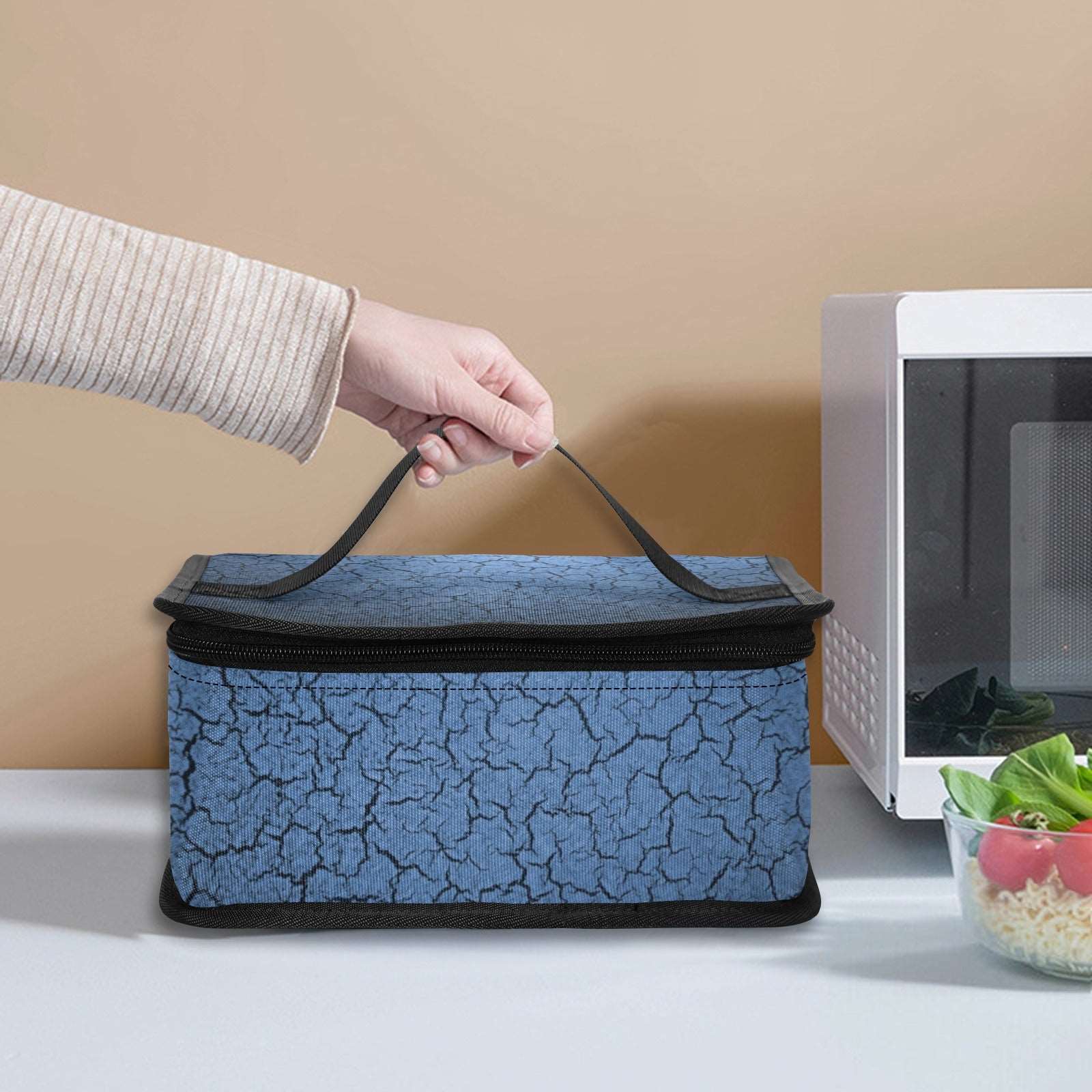 Blue Cracks Insulated Lunch Tote