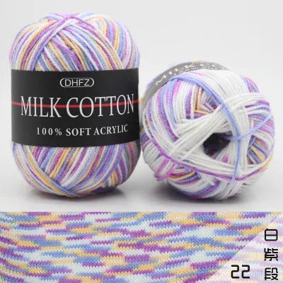 Pretty Colors Cotton Wool Yarn  Pioneer Kitty Market Purplish 110 meters, 