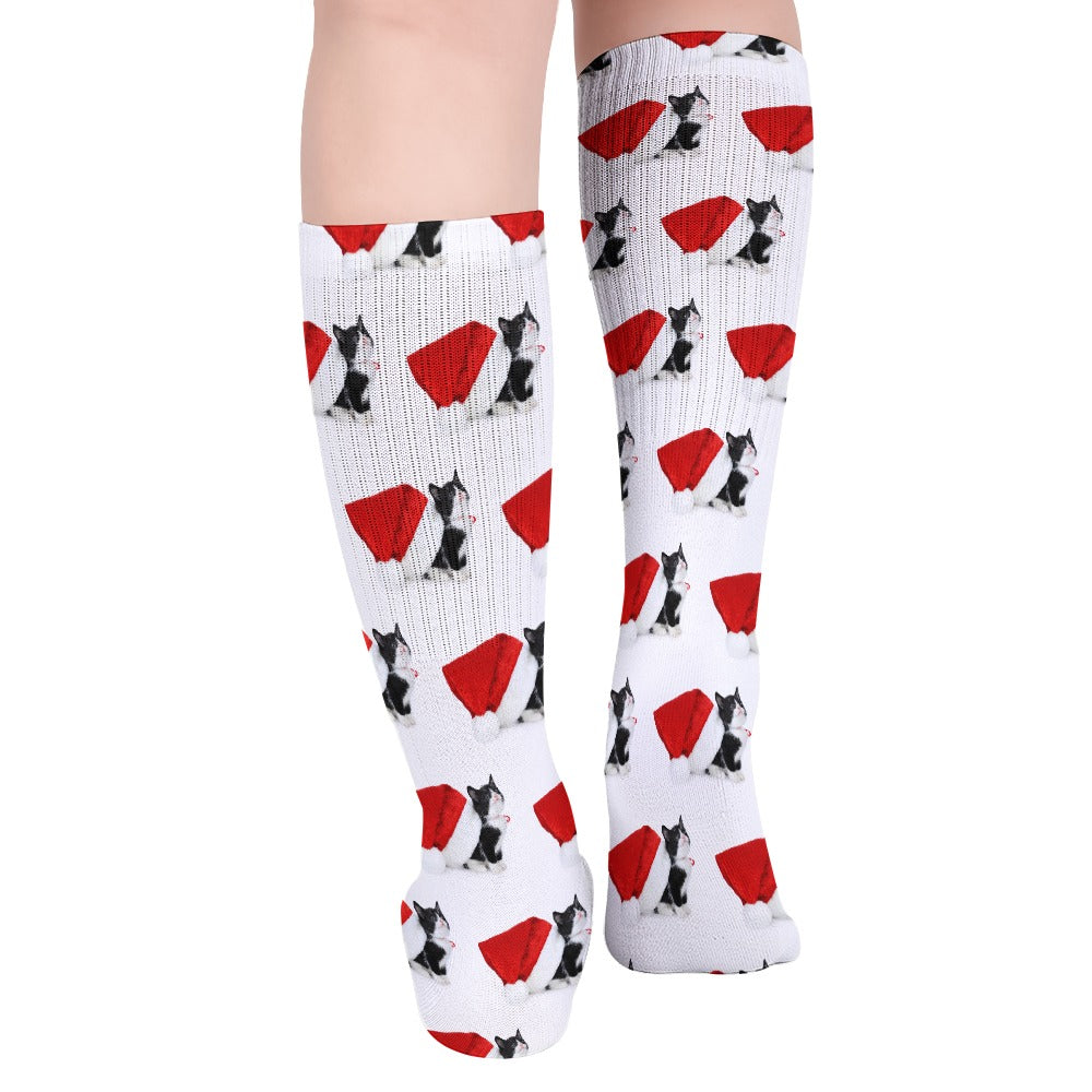 Tuxedo Kitty Christmas Breathable Stocking Socks (Pack of 5) Socks Pioneer Kitty Market   