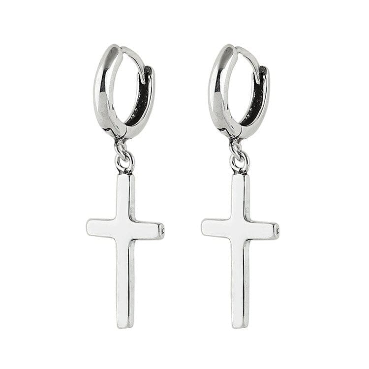 Women's Sterling Silver Christian Cross Stud Earrings - Pioneer Kitty Market