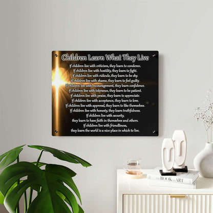 Children Learn What They Live Acrylic Wall Art Home Decor Pioneer Kitty Market   