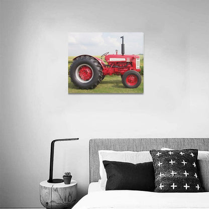 Red Internatonal Tractor Canvas Print (20x16)  Inkedjoy   