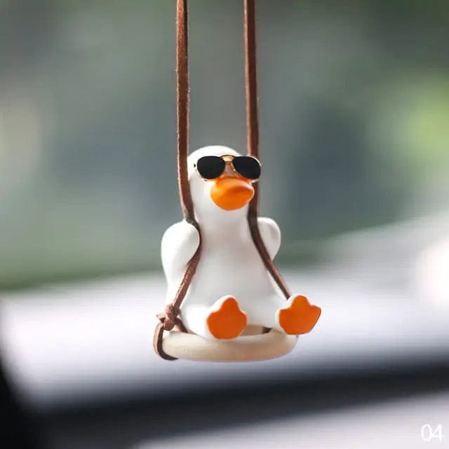 Hanging Car Pendant Cute Swinging Duck Ornament  Pioneer Kitty Market Pudgy Sunglasses Duck  