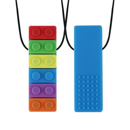Sensory Chew Teether Toy Necklace for Babies  Pioneer Kitty Market Blue 2  
