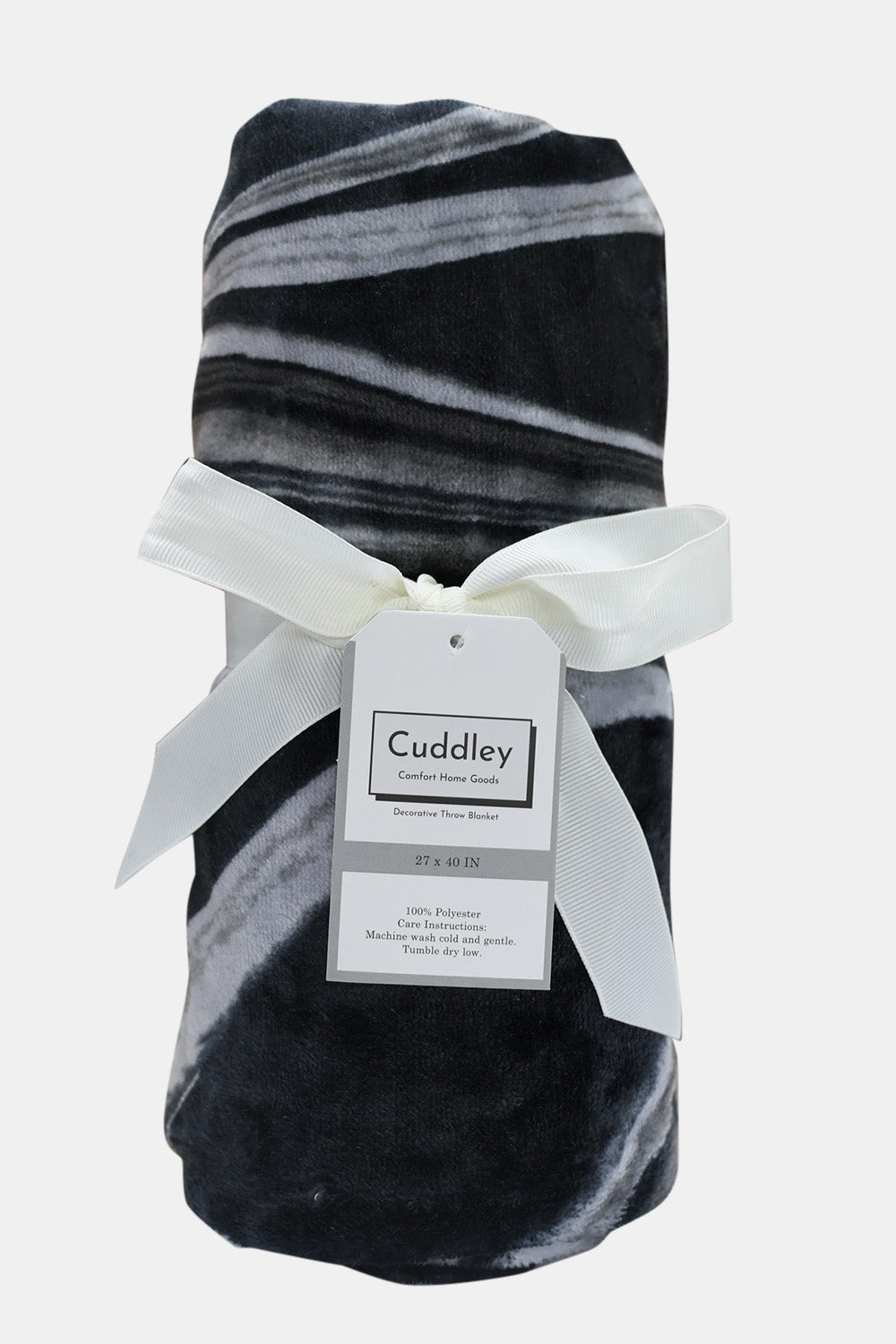 Cuddley Fleece Decorative Throw Blanket Blanket Pioneer Kitty Market Black Marble One Size 