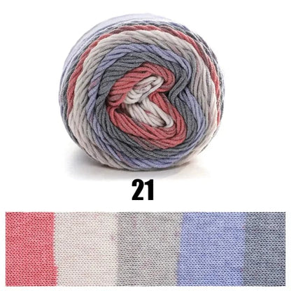Rainbow Dyed Cotton-Acrylic Yarn  Pioneer Kitty Market Contra Rainbow  