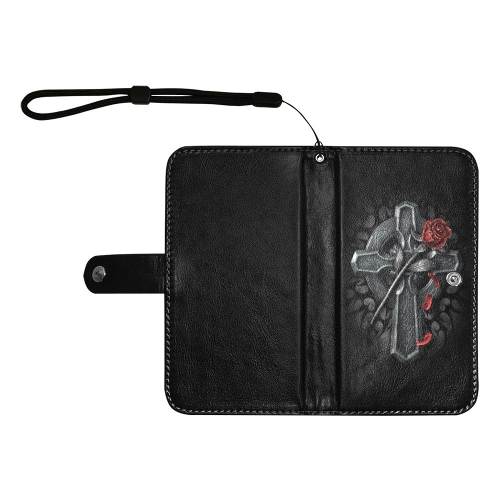 Victorian Cross Rose Flip Leather Wallet Purse for Mobile Phone  Pioneer Kitty Market Black ONESIZE 