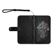 Victorian Cross Rose Flip Leather Wallet Purse for Mobile Phone