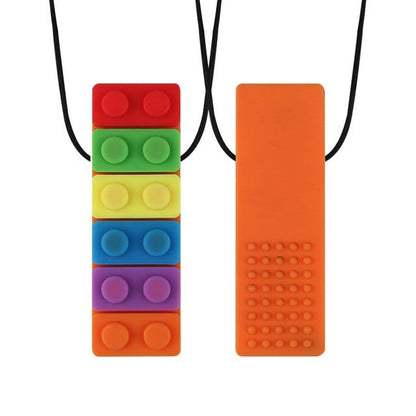 Sensory Chew Teether Toy Necklace for Babies  Pioneer Kitty Market Orange  