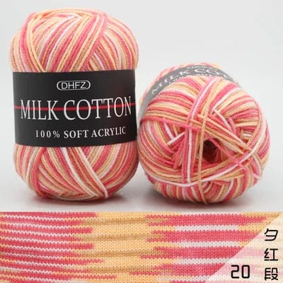 Pretty Colors Cotton Wool Yarn  Pioneer Kitty Market Warm Rainbow 1110 meters,Piece 