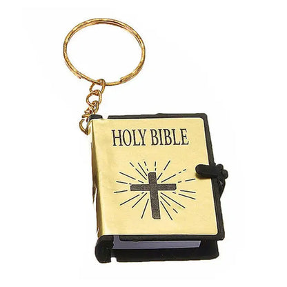 Mini Holy Bible Keychain Book Pendant keychain Pioneer Kitty Market Gold  