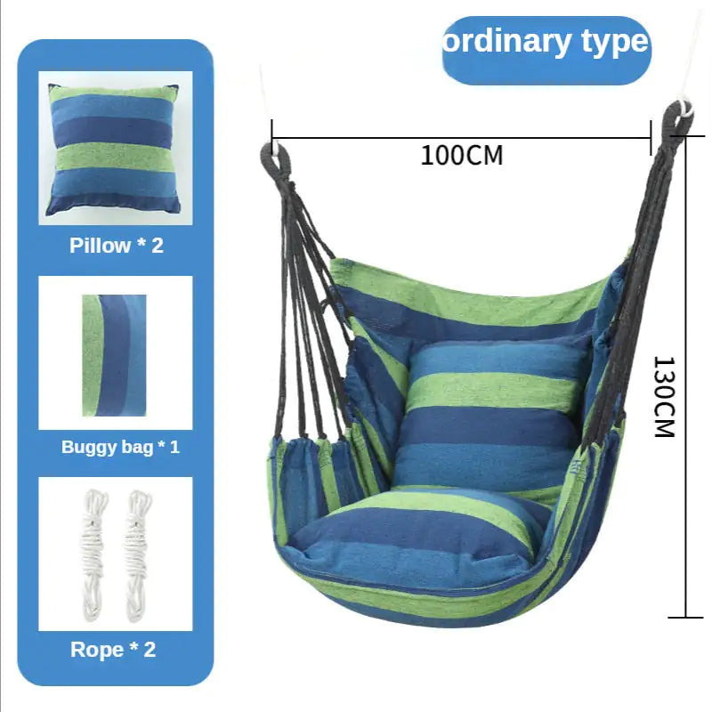 Canvas Hanging Chair  Pioneer Kitty Market Color Bars Blue  