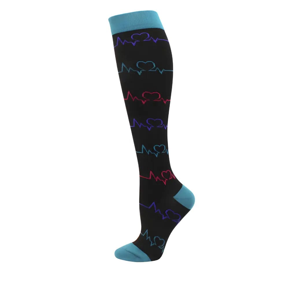 Colorful Compression Travel Socks Socks Pioneer Kitty Market Electrocardiogram S/M 