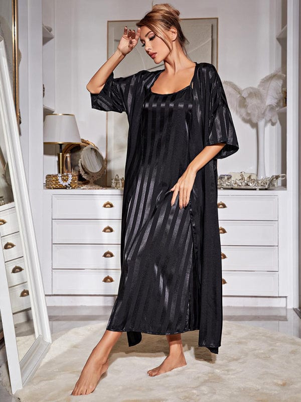 Women's Camisole Strap Pajama Long Nightgown and Robe  Pioneer Kitty Market   