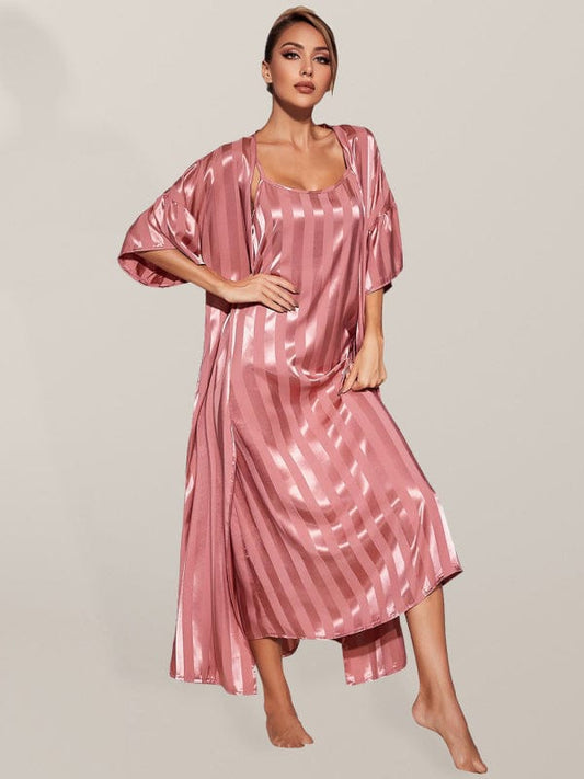 Women's Camisole Strap Pajama Long Nightgown and Robe