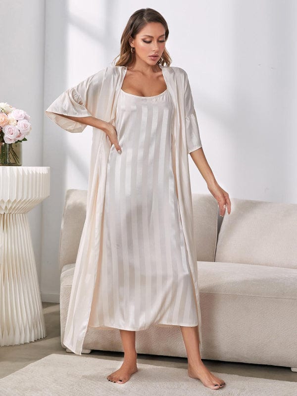 Women's Camisole Strap Pajama Long Nightgown and Robe  Pioneer Kitty Market   