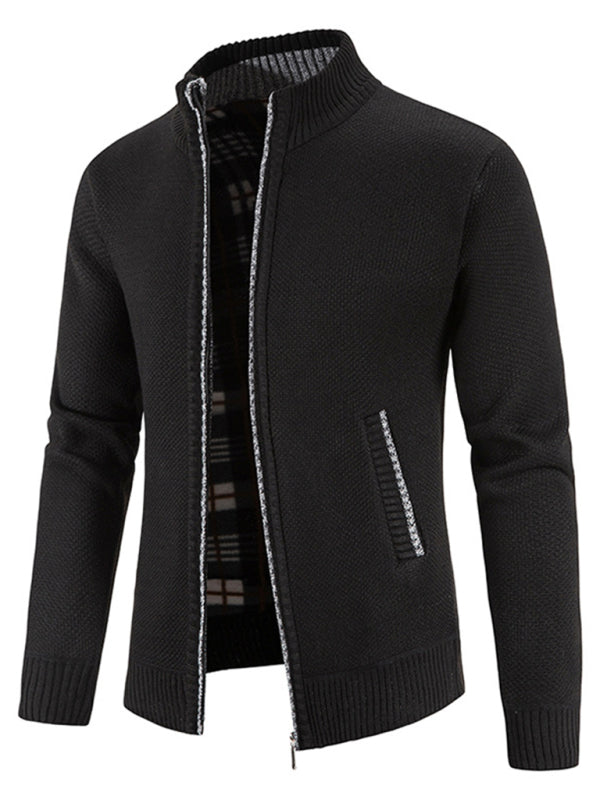 Men's Casual Stand Collar Knitted Cardigan Jacket kakaclo