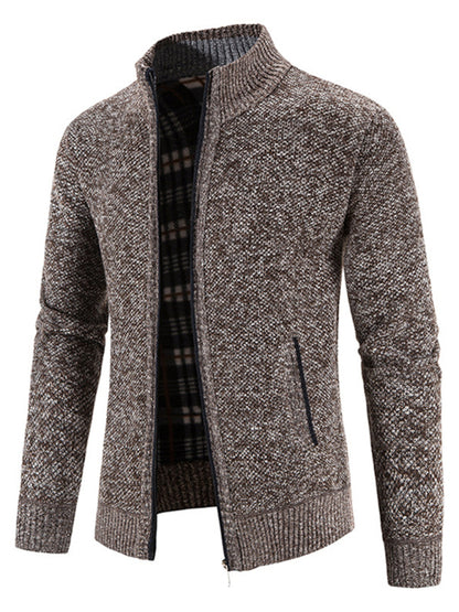 Men's Casual Stand Collar Knitted Cardigan Jacket kakaclo