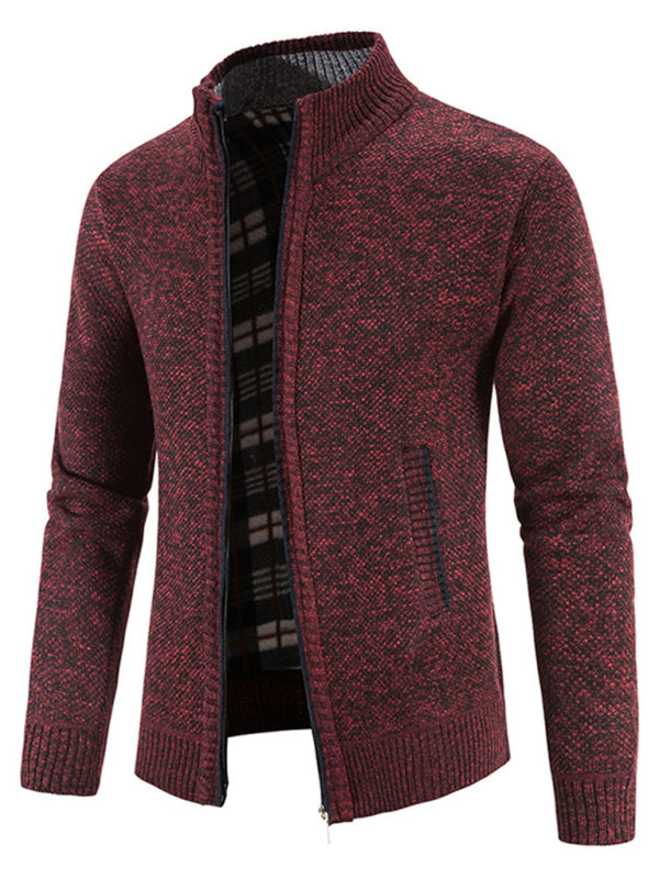 Men's Casual Stand Collar Knitted Cardigan Jacket kakaclo