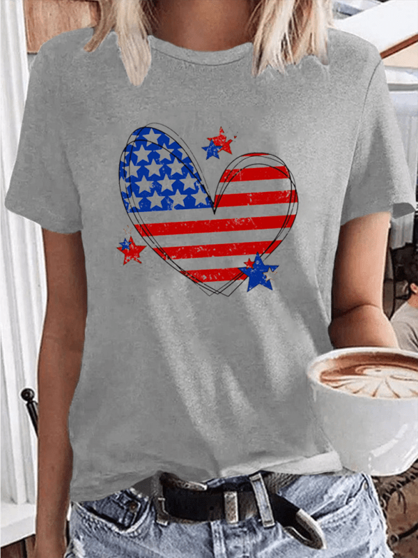 Love American Independence Day Women's T-shirt Shirts & Tops Pioneer Kitty Market Grey XS 