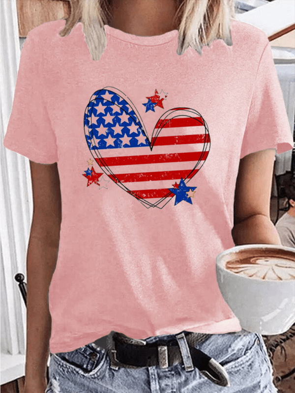 Love American Independence Day Women's T-shirt Shirts & Tops Pioneer Kitty Market Pink XS 