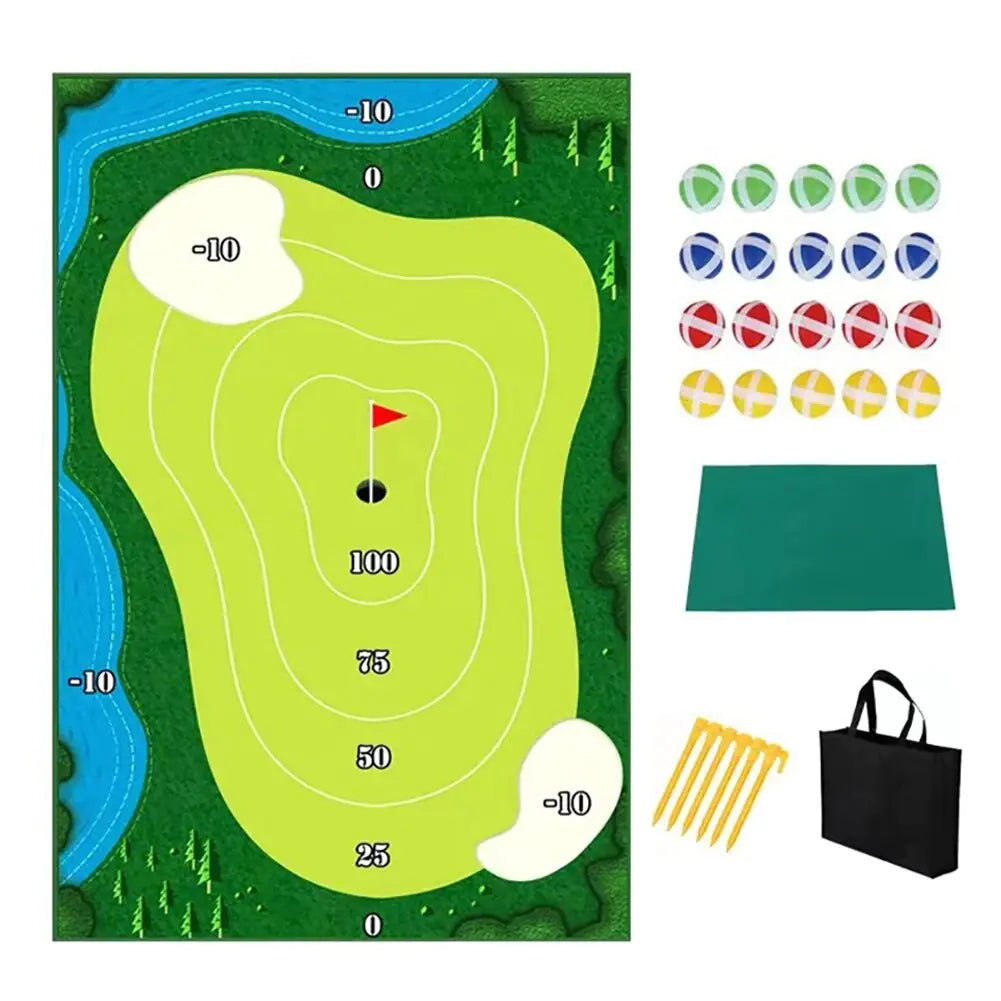 Mini Golf Game Set with High-Quality Golf Training Pad  Pioneer Kitty Market Full Set  
