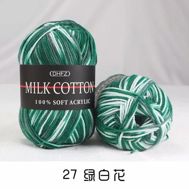 Pretty Colors Cotton Wool Yarn  Pioneer Kitty Market Glorified Green 110 meters, 