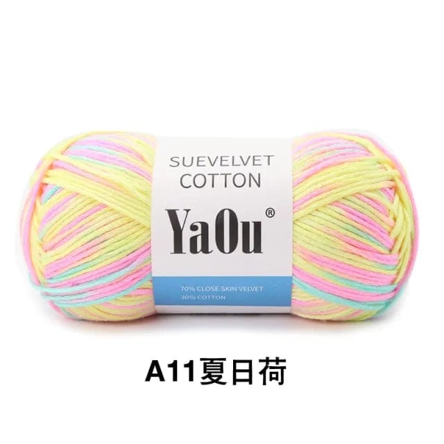 YaOu Suevelvet Cotton Knitting Yarn Knitting Yarn Pioneer Kitty Market 1pc 11  