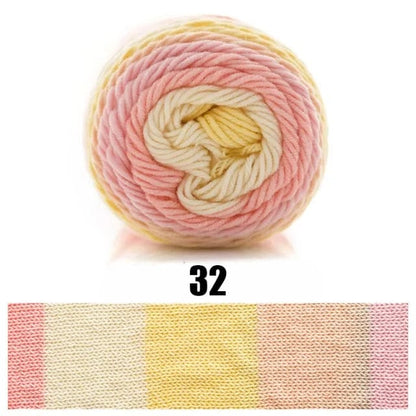 Rainbow Dyed Cotton-Acrylic Yarn  Pioneer Kitty Market Light Pastel Rainbow  