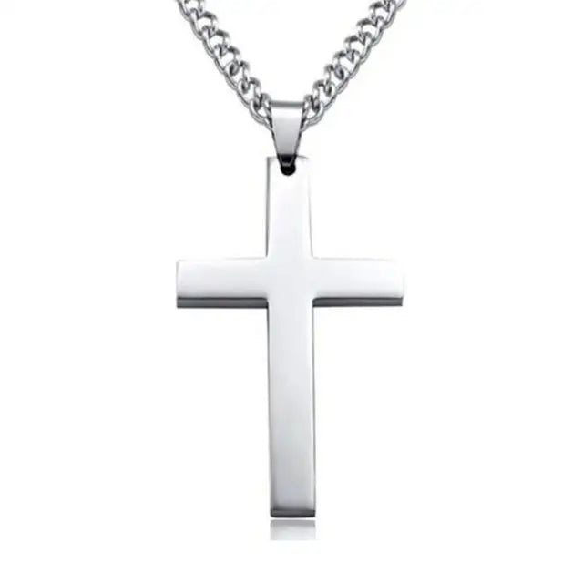 Christian Cross Pendant Necklace  Pioneer Kitty Market Silver 1  