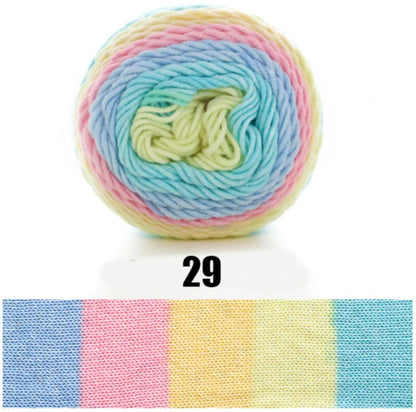 Rainbow Dyed Cotton-Acrylic Yarn  Pioneer Kitty Market Baby Rainbow  