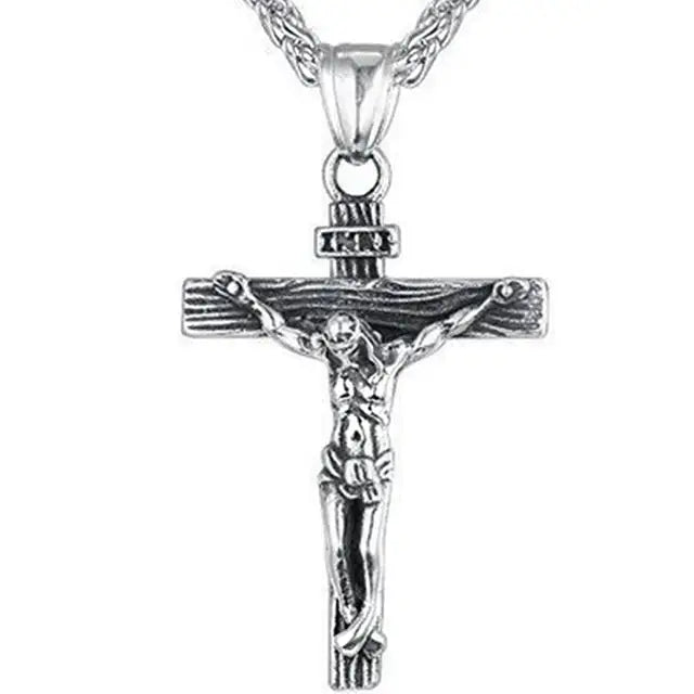 Christian Cross Pendant Necklace  Pioneer Kitty Market Silver 2  