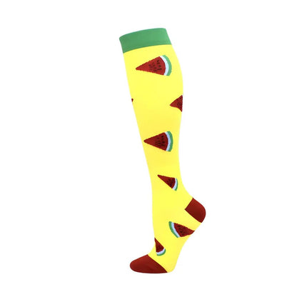 Colorful Compression Travel Socks Socks Pioneer Kitty Market Watermelon S/M 