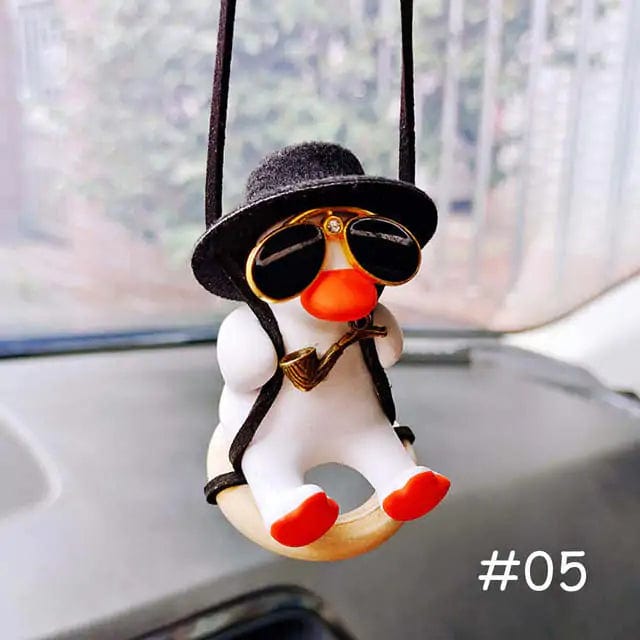 Hanging Car Pendant Cute Swinging Duck Ornament  Pioneer Kitty Market Black Pipe Duck  
