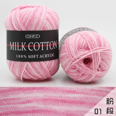 Pretty Colors Cotton Wool Yarn  Pioneer Kitty Market Pretty in Pink 110 meters, 