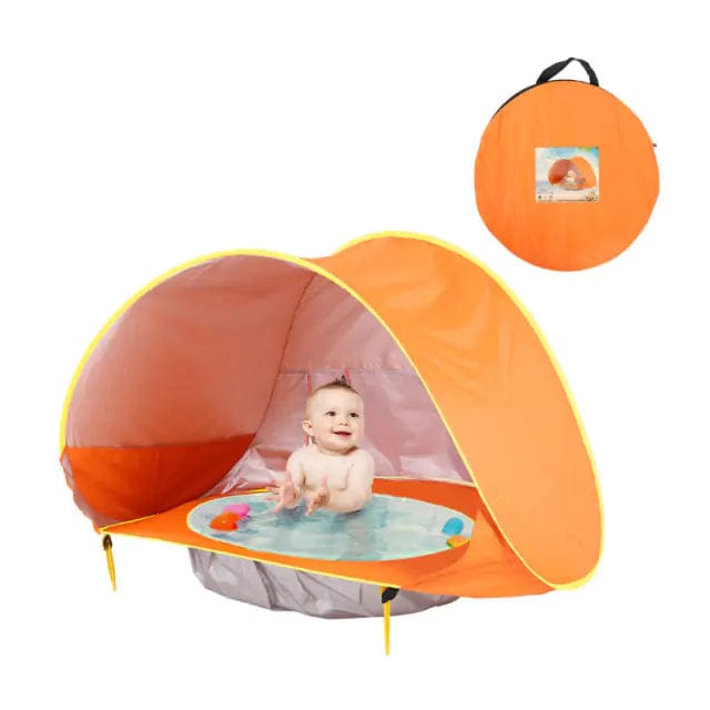 Baby Beach Pool & Tent (With Optional Swimming Ring)  Pioneer Kitty Market Orange  