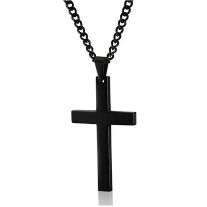 Christian Cross Pendant Necklace  Pioneer Kitty Market Black  