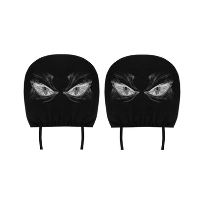 Angry Eyes Car Headrest Cover (2pcs) Car Headrest Cover (2pcs) Pioneer Kitty Market   